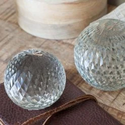 Nkuku Izna Glass Paperweight - Clear Glass