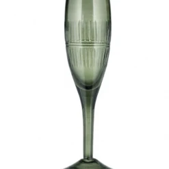 Nkuku Mila Champagne Flute In Dark Emerald Set Of 4