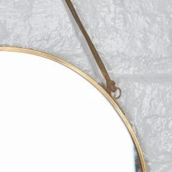 Nkuku Small Round Brass Kiko Mirror