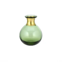 Nkuku Miza Mini Glass Vase In Green