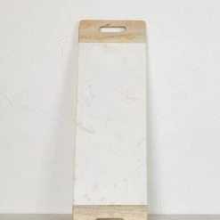 Nkuku Bwari Large White Marble And Mango Wood Platter