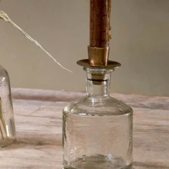 Nkuku Sirsa Glass Wide Candlestick Clear