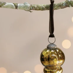 Nkuku Ura Tiered Bauble In Antique Green