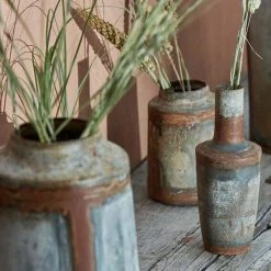 Nkuku Aged Zinc Straight Vase