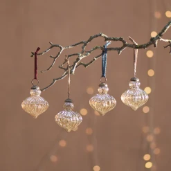 Nkuku Set of 4 Gold Luster Eliza Baubles - Elegant Room Decorations for Modern Homes 5 Nkuku Set of 4 Gold Luster Eliza Baubles