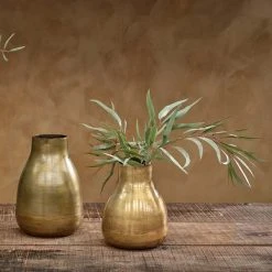 Nkuku Aged Antique Brass Iron Tapered Vase