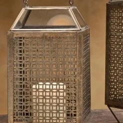 Nkuku Nakko Lantern In Aged Antique Brass