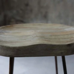 Nkuku Loko Mango Wood Stool Tall