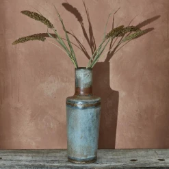 Nkuku Bennu Mini Bottle Vase Aged Zinc - Handcrafted Home Decor 4 Nkuku Bennu Mini Bottle Vase Aged Zinc