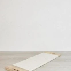 Nkuku Bwari Large White Marble And Mango Wood Platter