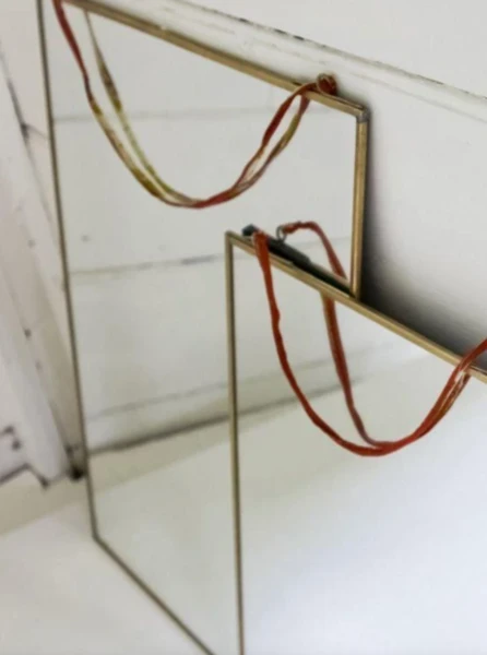 Nkuku Kiko Rectangular Brass Mirror 40 X 25 - Handcrafted Brass Wall Mirror for Modern & Vintage Home Decor 1 Nkuku Kiko Rectangular Brass Mirror 40 X 25