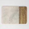 Nkuku White Marble And Mango Wood Chopping Board