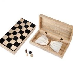 Nkuku Mango Wood Chess And Draughts