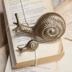 Nkuku Brass Snail Paperweight - Large
