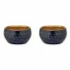 Nkuku Darani Tealights Black & Antique Brass Set of 2