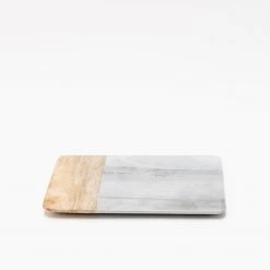 Nkuku Grey Marble And Mango Wood Chopping Board