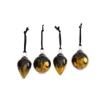 Nkuku Aged Amber and Black Danoa Baubles - Set of 4