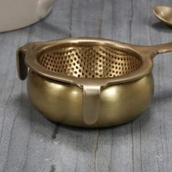 Nkuku Antique Brass Tea Strainer