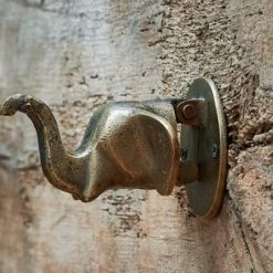 Nkuku Elephant Door Knocker Antique Brass