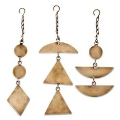 Nkuku Large Tiri Antique Brass Metal Circle And Diamond Decoration