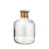Nkuku Chara Small Lines Bottle In Antique Brass