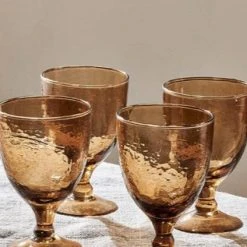 Nkuku Yala Hammered Smoke Brown Wine Glass