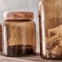 Nkuku Charal Storage Jar In Smoke Brown - Large