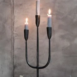 Nkuku Antique Black Mbata Brass Candelabra