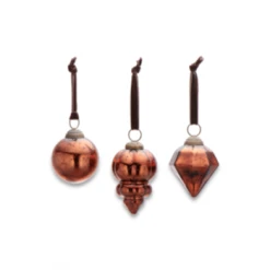 Nkuku Set of 3 Antique Rust Ura Baubles