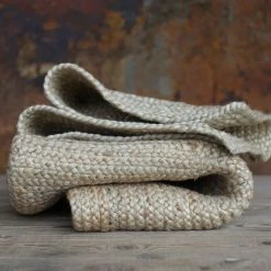 Nkuku Braided Hemp Rug - Natural