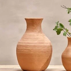 Nkuku Aged Terracotta Narpala Bottle Vase - Large