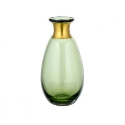 Nkuku Miza Mini Glass Vase In Green