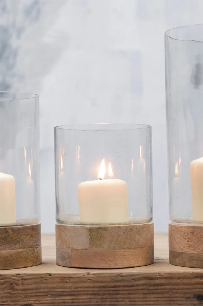 Nkuku Idha Straight Hurricane Lantern - Handcrafted Floor Lamp for Modern & Rustic Homes 1 Nkuku Idha Straight Hurricane Lantern