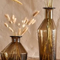 Nkuku Coffee Brown Zaani Glass Vase