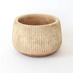 Nkuku Wampu Wide Planter - Small Distressed Terracotta