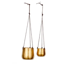 Nkuku Large Atsu Brass Hanging Planter