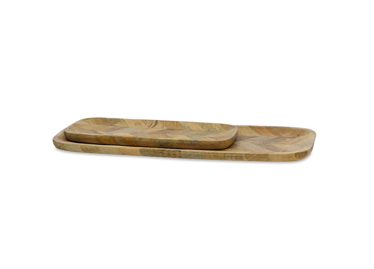 Nkuku Small Wooden Nalbari Platter - Handcrafted Tableware for Stylish Dining 1 Nkuku Small Wooden Nalbari Platter