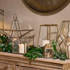 Nkuku Small Antique Brass Moyo Lantern