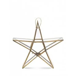 Nkuku Medium Brass Sanwi Standing Star T-Light Holder
