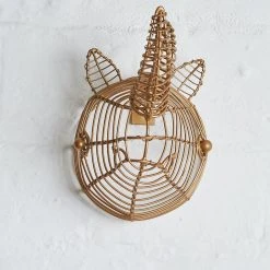 Nkuku Eko Mini Rhinoceros Head In Brass