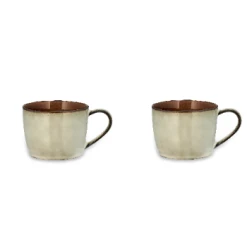 Nkuku Off-White & Brown Glazed Coffee Mug