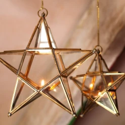 Nkuku Small Antique Brass Hanging Star