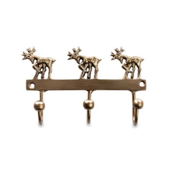 Nkuku Antique Brass Stag Hook - Elegant Wall Decor for Home & Office 1 Nkuku Antique Brass Stag Hook