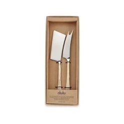 Nkuku Set of 2 Brushed Gold Ena Cheese Knife