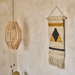 Nkuku Hombi Hemp Wall Hanging - Triangles and Mustard