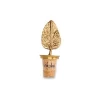 Nkuku Poplar Leaf Brass Bottle Stopper