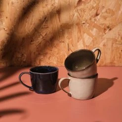 Nkuku Off-White & Brown Glazed Coffee Mug