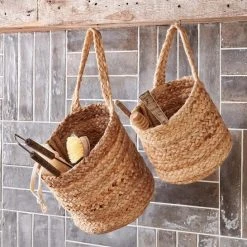 Nkuku Chapad Hemp Wide Wall Hung Basket - Small