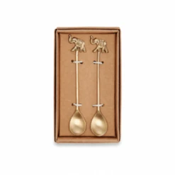 Nkuku Elephant Brass Spoon - Set of 2 Gift Set