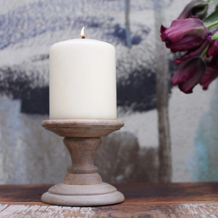 Nkuku Small Niwari Mango Candlestick - Handcrafted Home Decor, Room Decoration, Candle Holder 3 Nkuku Small Niwari Mango Candlestick